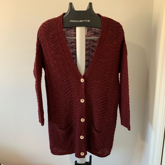 Cozy Maroon Oversized Sweater - Picture 1 of 6
